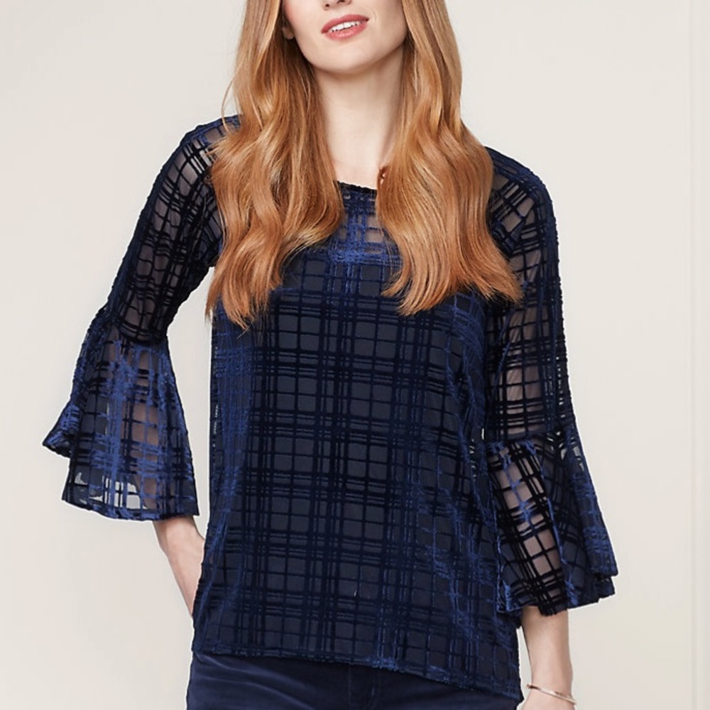 LC Lauren Conrad Velvet Flocked Top